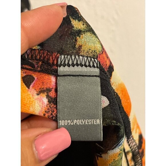 Neiman Marcus Black Floral Sheer Boho Festival Kimono Size Small XS - Picture 4 of 11